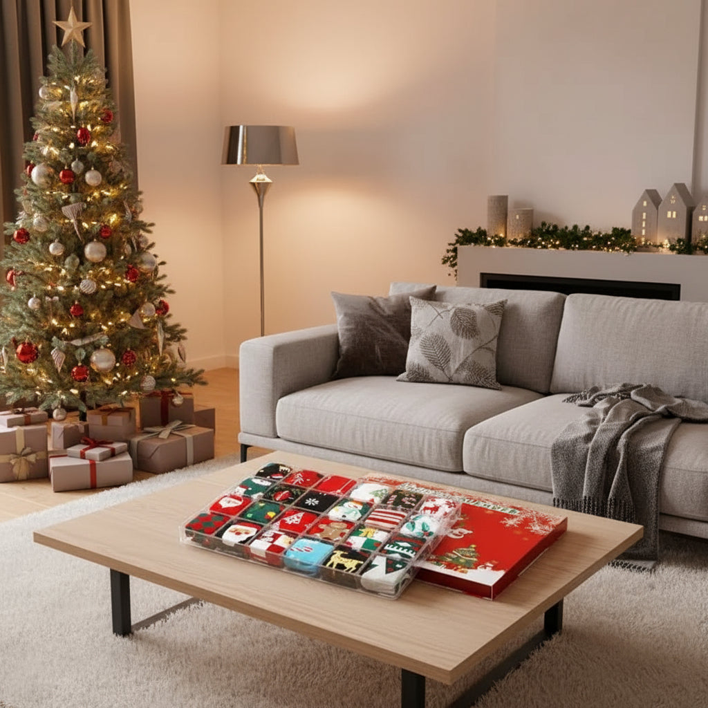 MERRYTOES 2025 – 24-tägiger Adventskalender mit Weihnachtssocken für Erwachsene 4