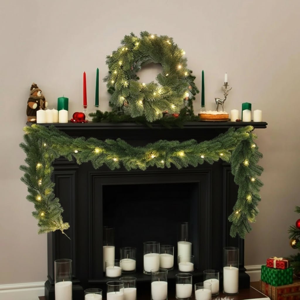 MERRY ARC – Künstlicher Weihnachtskranz (190 cm) mit warmweißen LED-Lichterketten 0