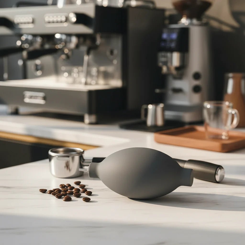 GRINDCLEAR – Strumento di pulizia con soffiatore d'aria per la rimozione dei residui di caffè