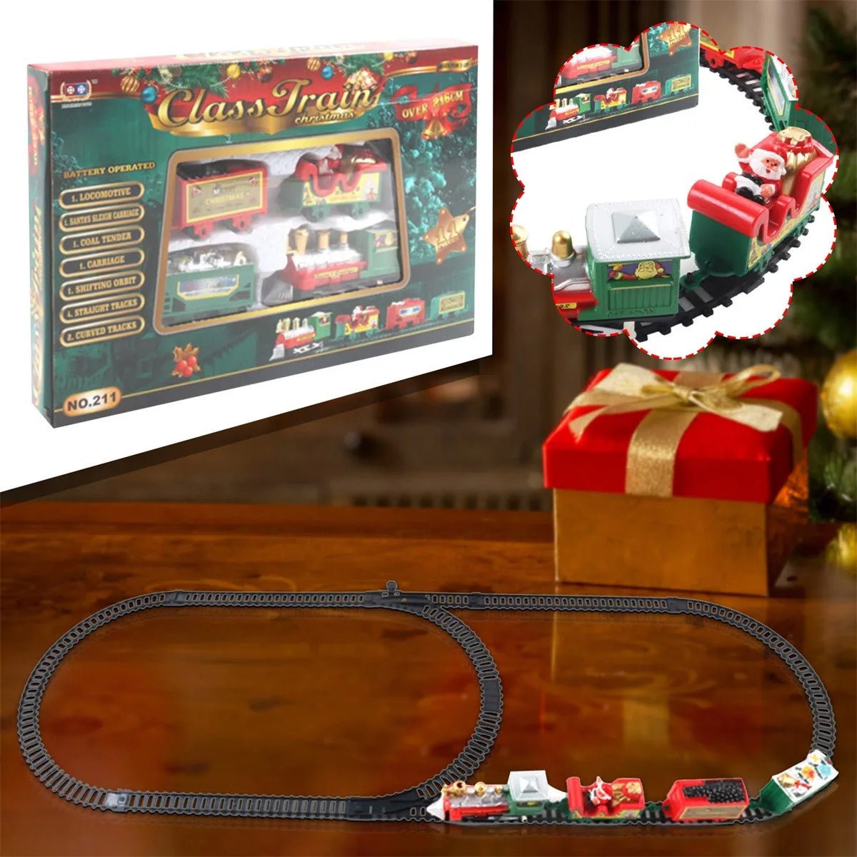 MISTLETRACK – Elektrisches Weihnachtsbaum-Eisenbahn-Set mit lebensechten Details 1