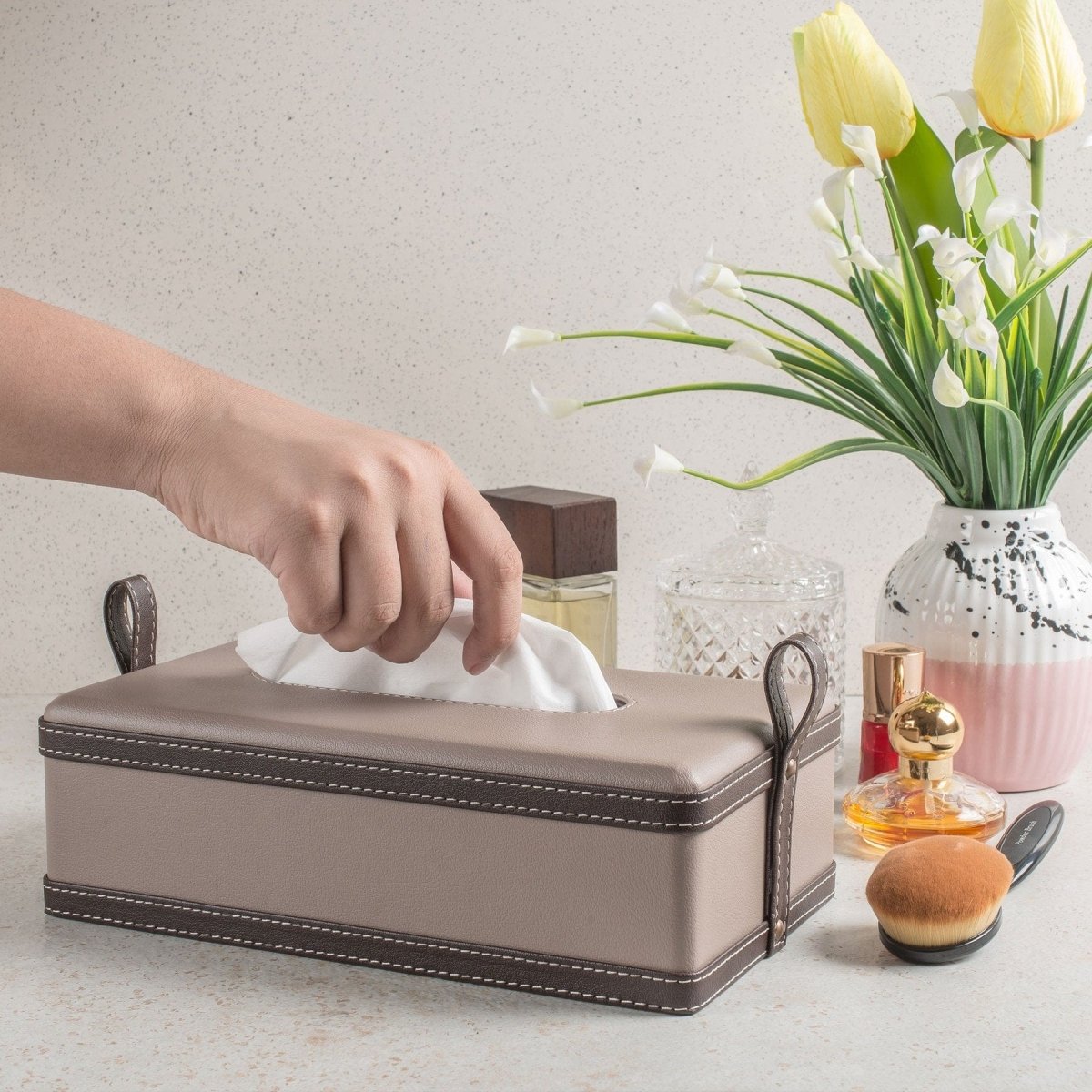 MODERNCASE – Handgefertigte Taschentuchbox aus Kunstleder für Zuhause und Büro 6