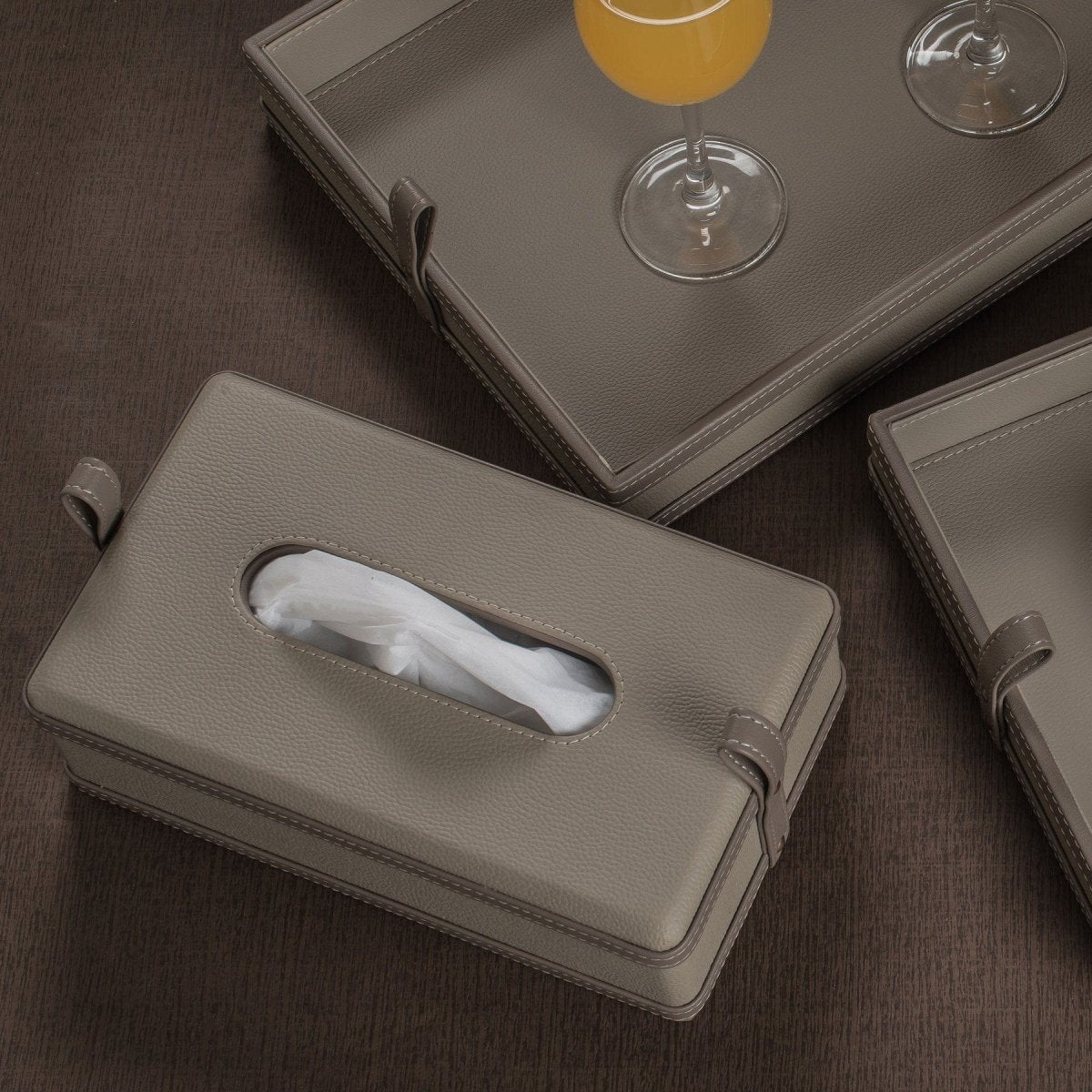 MODERNCASE – Handgefertigte Taschentuchbox aus Kunstleder für Zuhause und Büro 7
