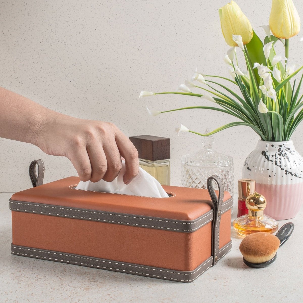 MODERNCASE – Handgefertigte Taschentuchbox aus Kunstleder für Zuhause und Büro 8