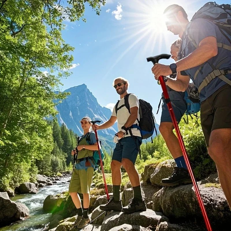 MOUNTREL – Verstellbare Trekkingstöcke aus Aluminium mit Komfortgriff und rutschfesten Spitzen 1