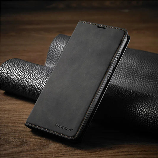 Magnetische leren iPhone-hoes – elegante leren hoes met magneetsluiting voor optimale bescherming