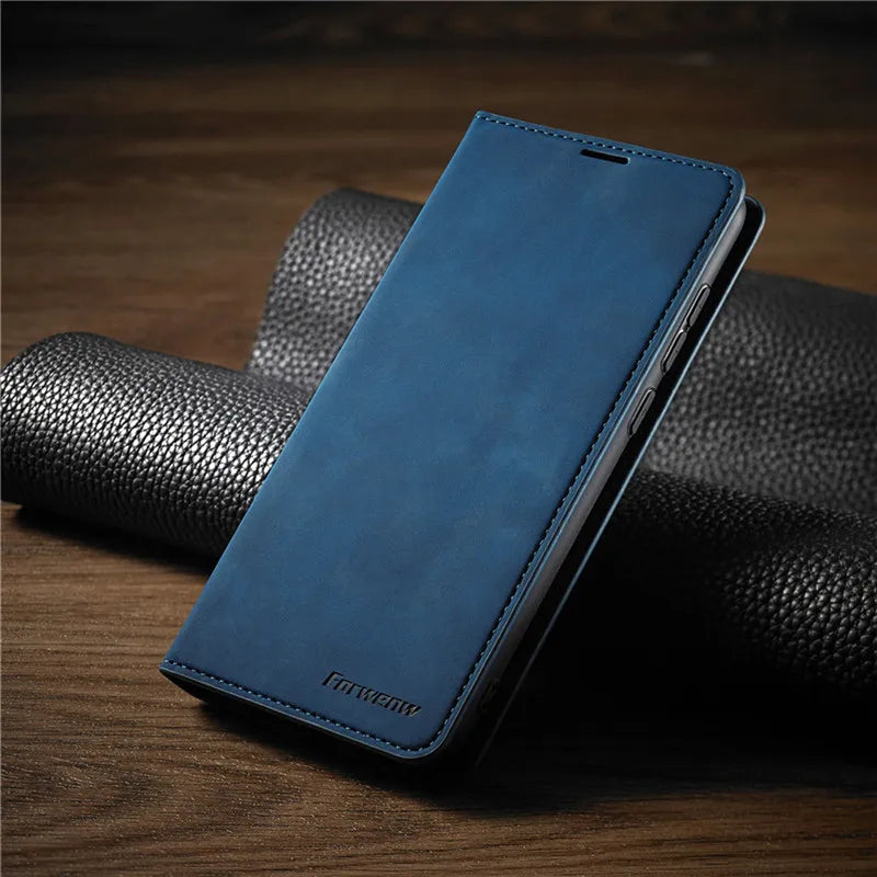 Magnetische leren iPhone-hoes – elegante leren hoes met magneetsluiting voor optimale bescherming