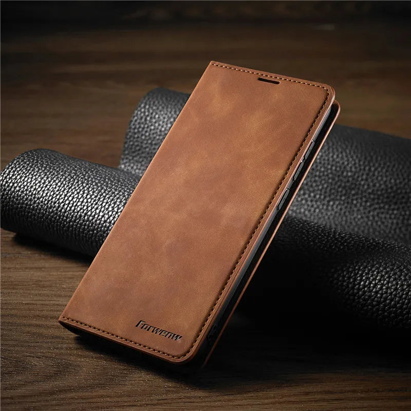 Magnetische leren iPhone-hoes – elegante leren hoes met magneetsluiting voor optimale bescherming