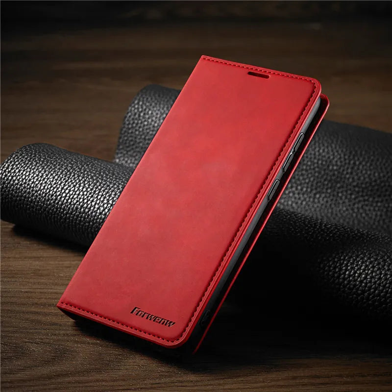 Magnetische leren iPhone-hoes – elegante leren hoes met magneetsluiting voor optimale bescherming