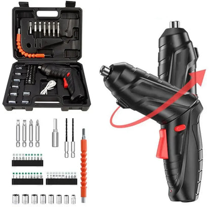 FIXDRIVE – 47-in-1 Akku-Bohrschrauber-Set kabellos für präzise Heimwerkerarbeiten