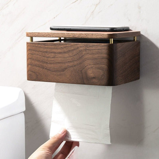 OAKESSENCE – Soporte minimalista para papel higiénico de madera para baños modernos