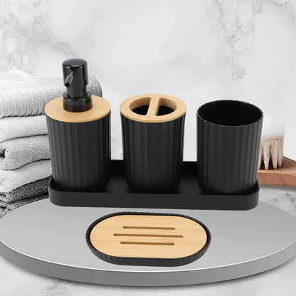 CERAVIA – White Bathroom Set with Soap Dish, Dispenser, and Cup for Elegant Bathroom Decoration
