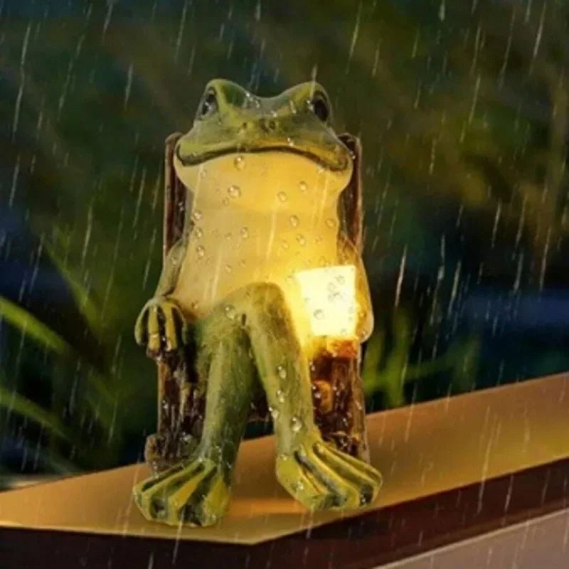 LEUCHTFROSCH – Figura solar de jardín con luz automática para iluminación ambiental exterior