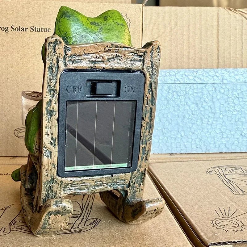 LEUCHTFROSCH – Figura solar de jardín con luz automática para iluminación ambiental exterior