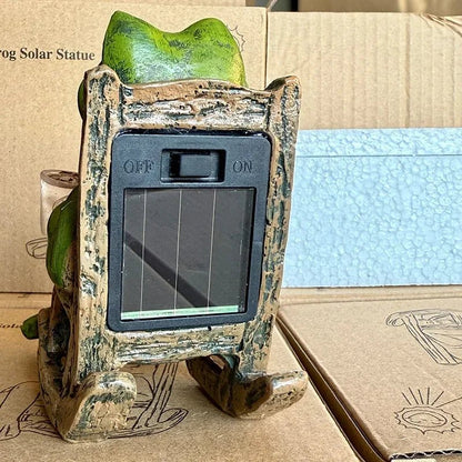 LEUCHTFROSCH – Figura solar de jardín con luz automática para iluminación ambiental exterior