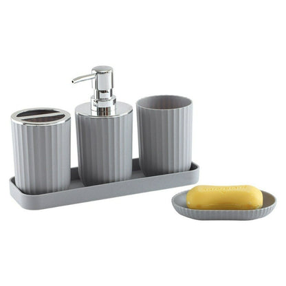 CERAVIA – White Bathroom Set with Soap Dish, Dispenser, and Cup for Elegant Bathroom Decoration