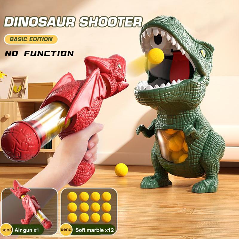 DINOPOP BLASTER – Dinosaurier-Schießspiel für Kinder mit weichen Schaumstoffbällen & Zielscheibe