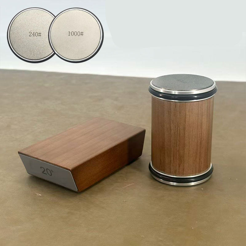 DIASHARP – Rolling Knife Sharpener Set with Diamond Grinder and Wooden Platform