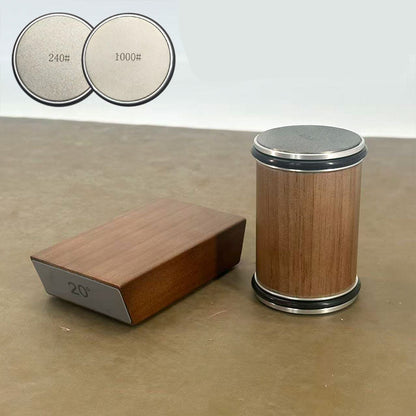 DIASHARP – Rolling Knife Sharpener Set with Diamond Grinder and Wooden Platform