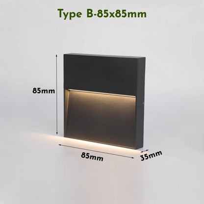 BESEGLOW – Applique murale extérieure LED carrée en acier inoxydable & solaire