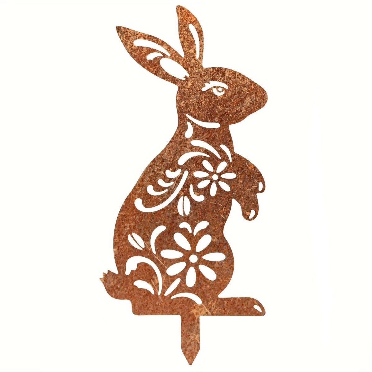 SPRINGBUN – Rustic garden stake made of metal in rabbit shape for rural garden decoration