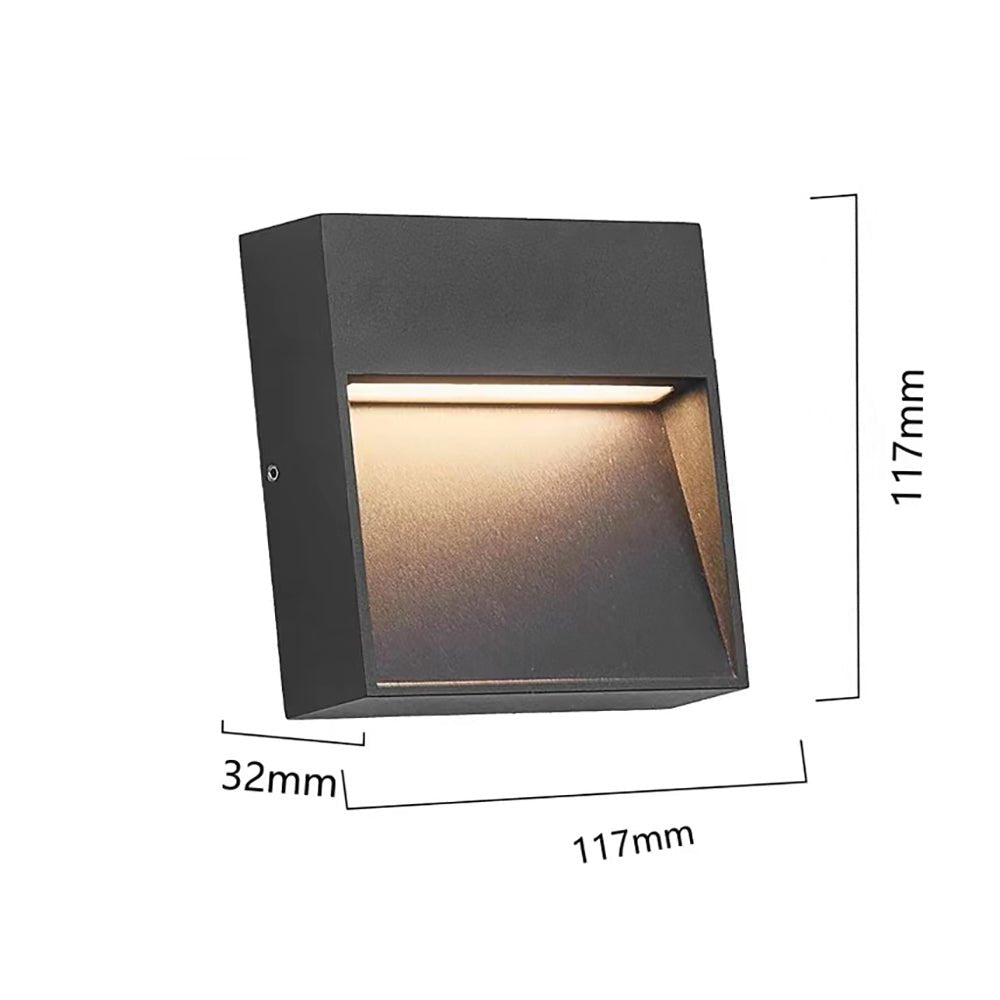 BESEGLOW – Applique murale extérieure LED carrée en acier inoxydable & solaire