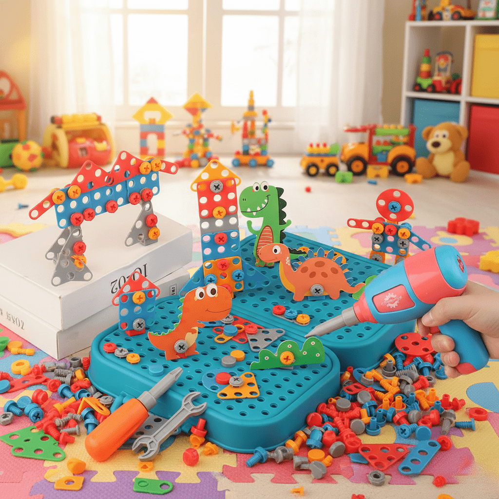 Set InnoCraft ToolPlay – Creatividad y aprendizaje para niños pequeños – 211 piezas