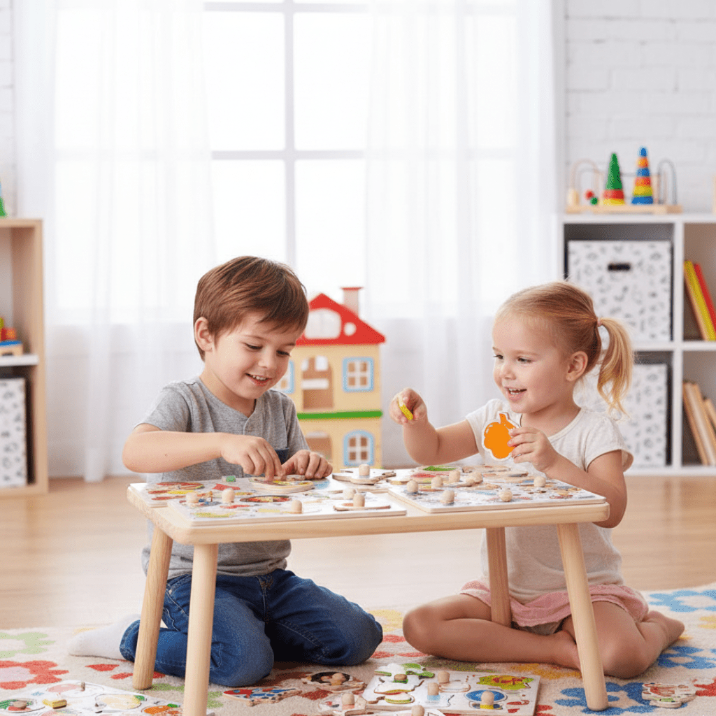 MONTIPUZZ – Montessori Pädagogisches Holz-Greifspielzeug für Kinder