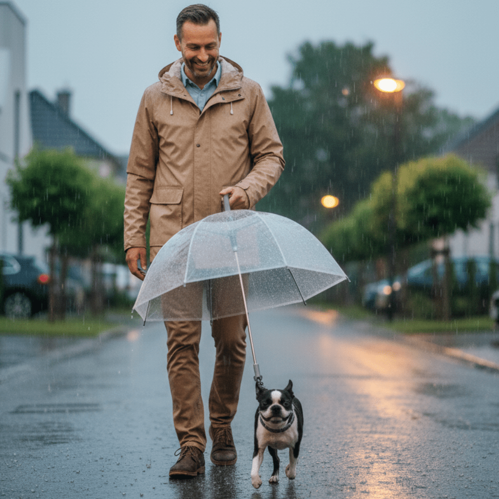 Rainguard Umbrella – Transparenter Regenschirm für Hunde