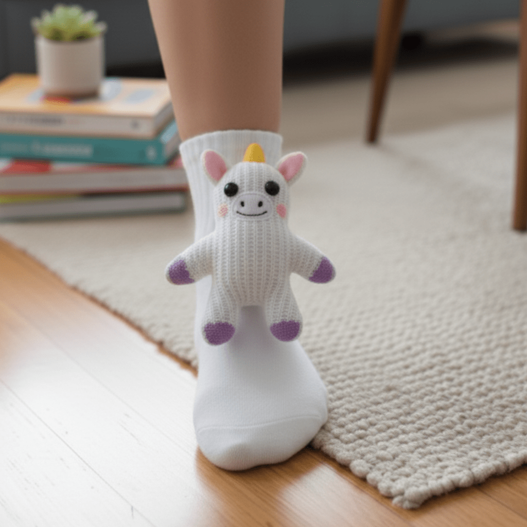 HUGFOOT – Kuschelige Haussocken mit Niedlichem 3D-Tierakzent & Sicherer Rutschfester Sohle