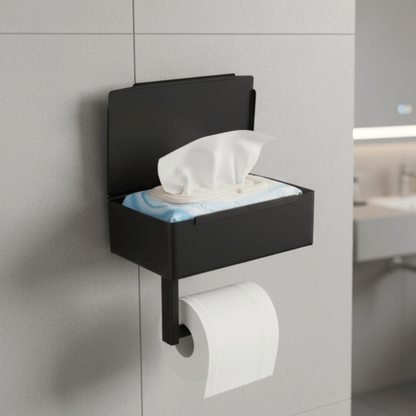 StahlDeluxe Toiletpapierhouder – roestvrij staal met multifunctioneel opbergvak voor uw badkamer