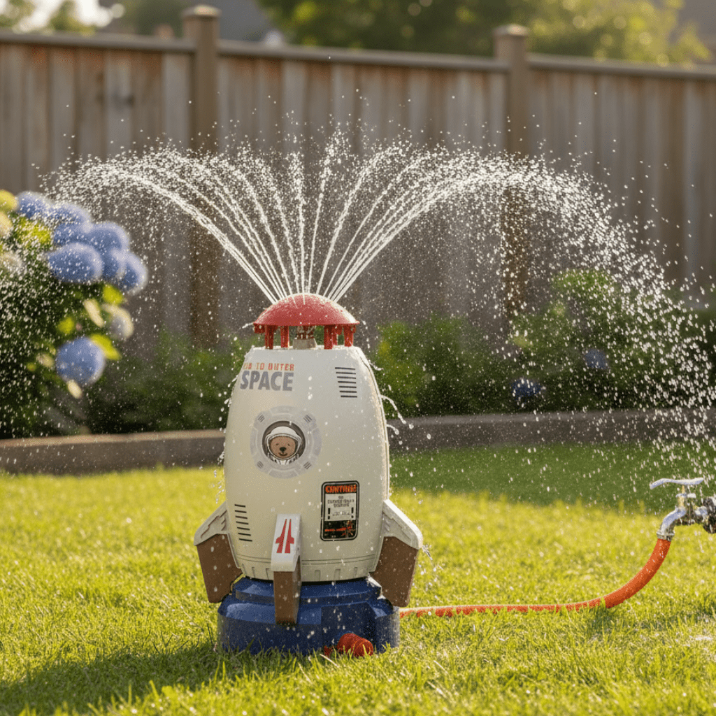 Plaisir de jets d'eau pour enfants – amusement aquatique rotatif à 360° pour les enfants en été