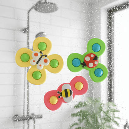 Spinbuddies – Fidget-spinner coloré insecte, jouet de bain éducatif pour enfants