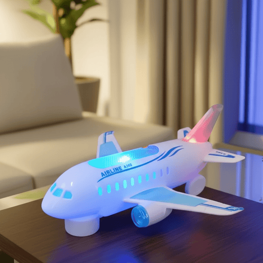 SPINJET – LED-Elektro-Flugzeug-Spielzeug mit 360°-Drehung & Musik