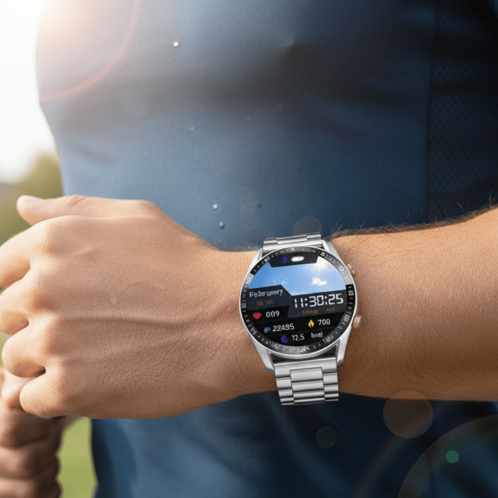CARDIOTRON – Montre connectée premium pour hommes avec ECG+PPG et fonction appel