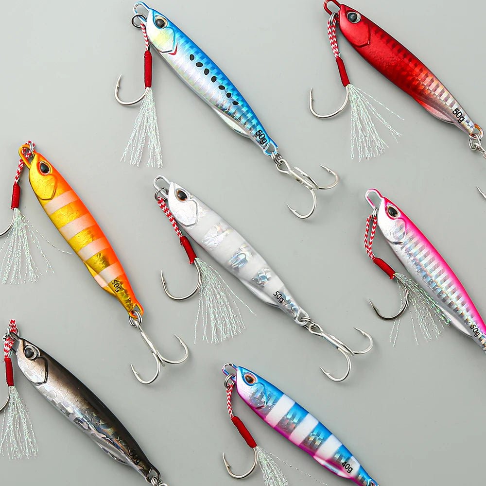 Metall Guss Jig Löffel Angelköder für Meerbass - 10g bis 50g, Hochwertig 0