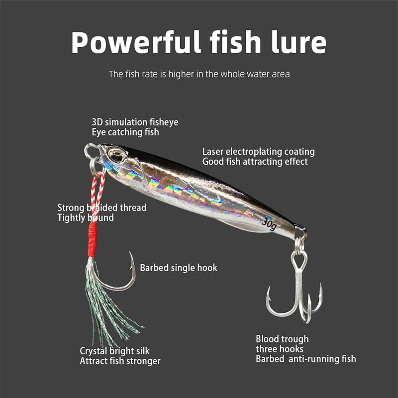 Metall Guss Jig Löffel Angelköder für Meerbass - 10g bis 50g, Hochwertig 5