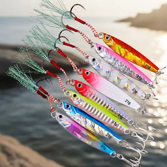 Metall Jig Angeln Set - 3/5/8 Stücke für Salzwasser mit verschiedenen Gewichten 0