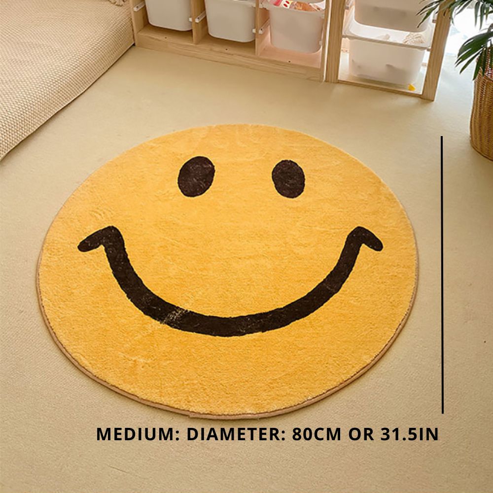 Milo Mood - Waschbarer Runder Smiley Teppich für Wohnzimmer & Kinderzimmer 2