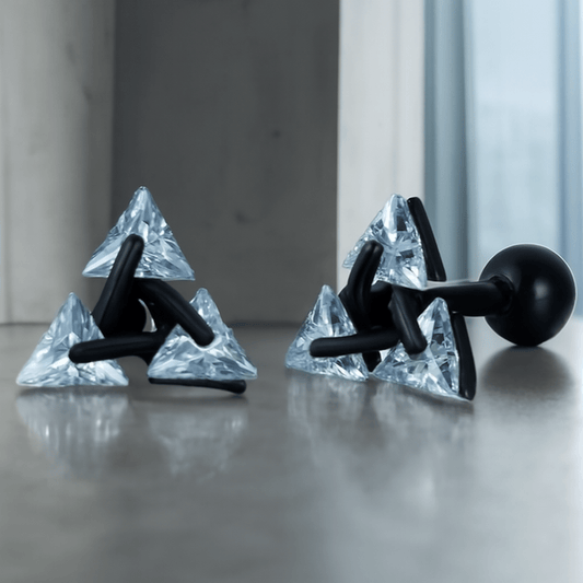 Minimalistische Dreieck-Silberohrringe – Stilvolles 925er Silber-Accessoire für Männer 0