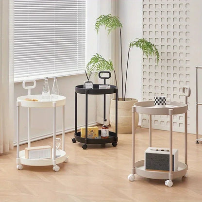 ROOMIX – Tavolino moderno a 2 livelli con ruote e maniglia