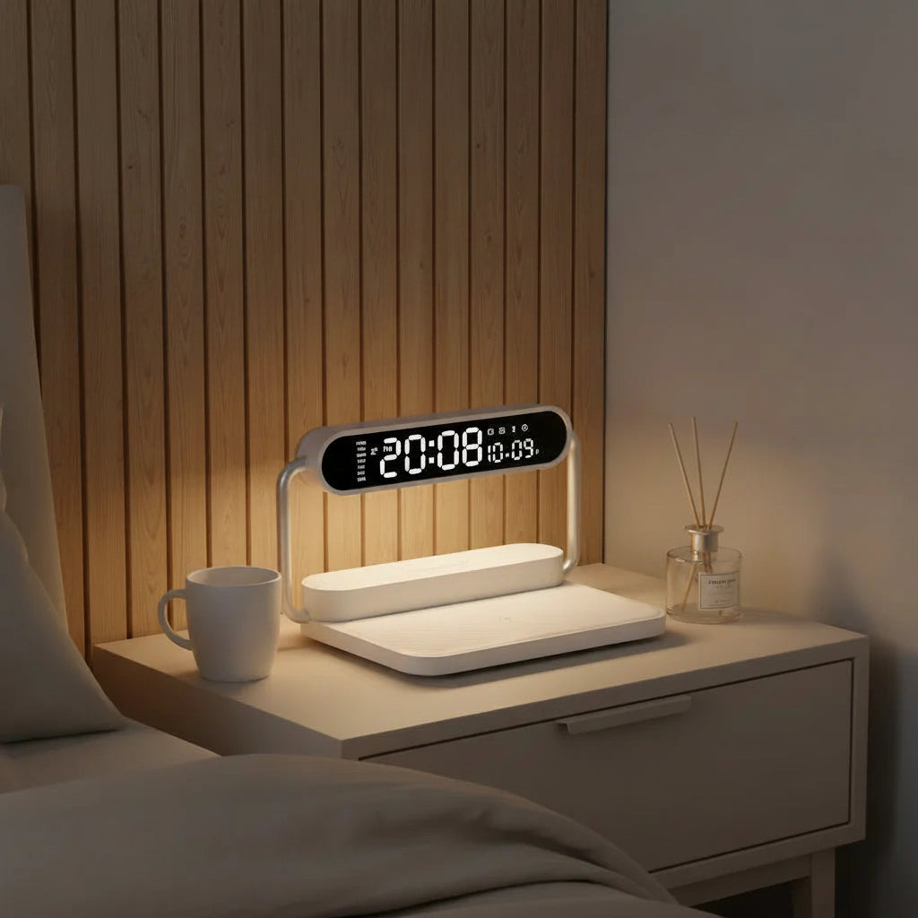 Moderne 3-in-1 Nachtlampe - LED Nachtlicht für Kinder mit Touch-Dimmer und kabelloser Aufladung 0