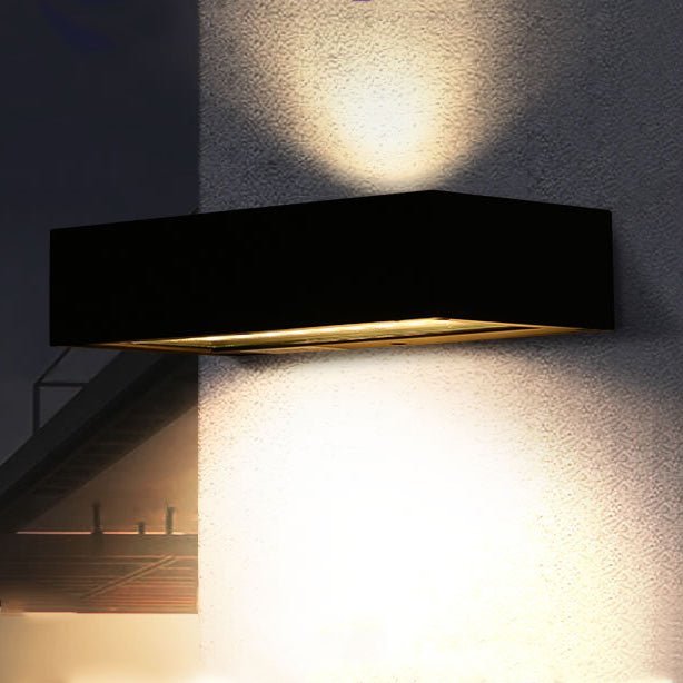 Moderne LED-Wandlampe Schwarz - Solarbetriebene Wandleuchte mit Ober- und Unterlicht, IP44, 200 Lumen für Außenbereiche 2