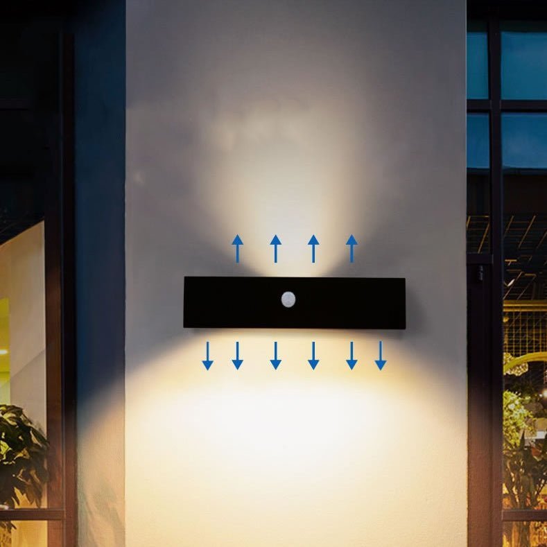 Moderne LED-Wandlampe Schwarz - Solarbetriebene Wandleuchte mit Ober- und Unterlicht, IP44, 200 Lumen für Außenbereiche 8
