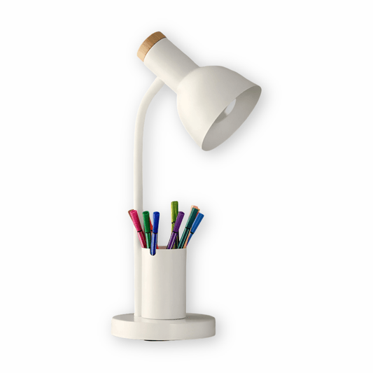 BrightHold – Lampada da tavolo LED moderna con portapenne per scrivania e casa