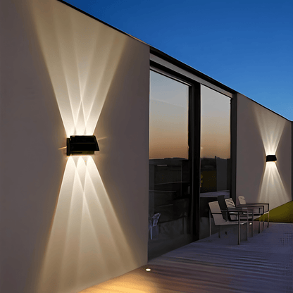 Moderne Solar Wandleuchte Außen Mit Bewegungsmelder – Energieeffiziente LED Außenbeleuchtung IP65 1