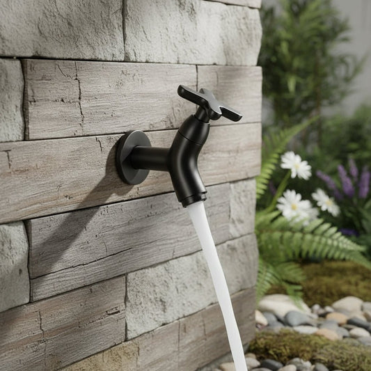 BRASSFLOW – Robinet mural moderne en laiton pour eau froide, salle de bain, cuisine et extérieur