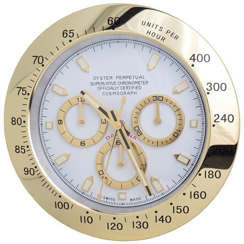 TIMELUME – Stille Wanduhr mit Edelstahlrahmen & Leuchtenden Zeigern (33 cm)