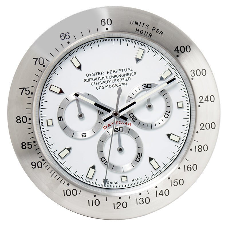 TIMELUME – Stille Wanduhr mit Edelstahlrahmen & Leuchtenden Zeigern (33 cm)
