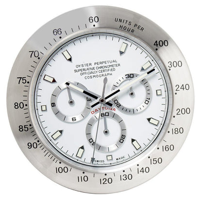 TIMELUME – Stille Wanduhr mit Edelstahlrahmen & Leuchtenden Zeigern (33 cm)