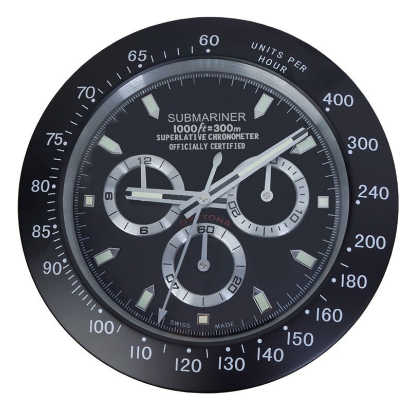 TIMELUME – Stille Wanduhr mit Edelstahlrahmen & Leuchtenden Zeigern (33 cm)